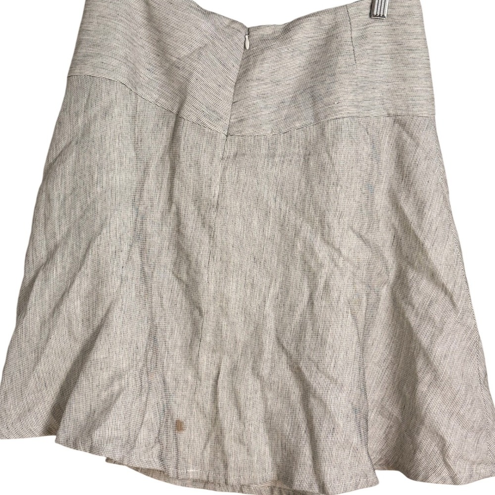 Cabi Luna Skirt 829 Salt & Pepper Grey White Stripe A-Line Mini Skirt Womens 6 - Picture 3 of 4
